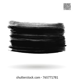 Grey brush stroke and texture. Grunge vector abstract hand - painted element. Underline and border design.