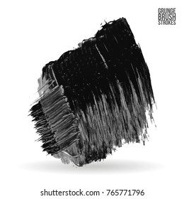 Grey brush stroke and texture. Grunge vector abstract hand - painted element. Underline and border design.