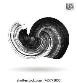 Grey brush stroke and texture. Grunge vector abstract hand - painted element. Underline and border design.