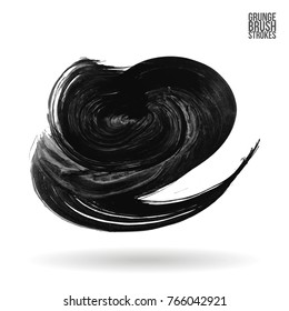 Grey brush stroke and texture. Grunge vector abstract hand - painted element. Underline and border design.