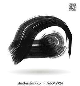 Grey brush stroke and texture. Grunge vector abstract hand - painted element. Underline and border design.