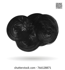 Grey brush stroke and texture. Grunge vector abstract hand - painted element. Underline and border design.