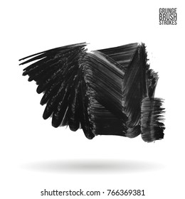 Grey brush stroke and texture. Grunge vector abstract hand - painted element. Underline and border design.