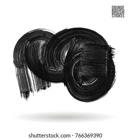 Grey brush stroke and texture. Grunge vector abstract hand - painted element. Underline and border design.