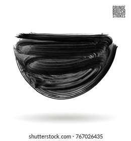 Grey brush stroke and texture. Grunge vector abstract hand - painted element. Underline and border design.