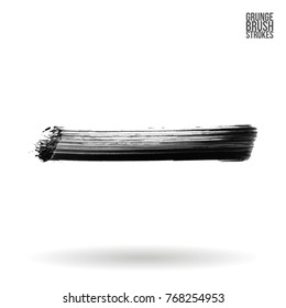 Grey brush stroke and texture. Grunge vector abstract hand - painted element. Underline and border design.