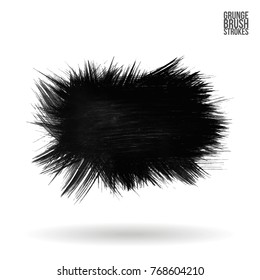 Grey brush stroke and texture. Grunge vector abstract hand - painted element. Underline and border design.