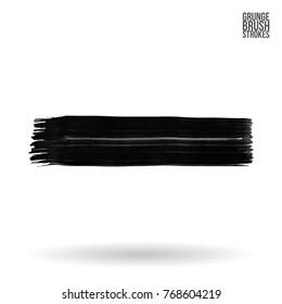 Grey brush stroke and texture. Grunge vector abstract hand - painted element. Underline and border design.
