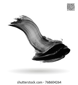 Grey brush stroke and texture. Grunge vector abstract hand - painted element. Underline and border design.
