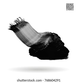 Grey brush stroke and texture. Grunge vector abstract hand - painted element. Underline and border design.