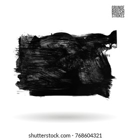 Grey brush stroke and texture. Grunge vector abstract hand - painted element. Underline and border design.
