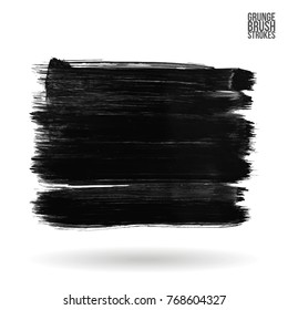 Grey brush stroke and texture. Grunge vector abstract hand - painted element. Underline and border design.