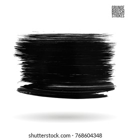 Grey brush stroke and texture. Grunge vector abstract hand - painted element. Underline and border design.