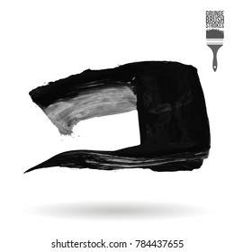 Grey brush stroke and texture. Grunge vector abstract hand - painted element. Underline and border design.