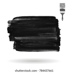 Grey brush stroke and texture. Grunge vector abstract hand - painted element. Underline and border design.