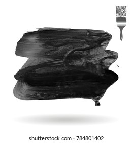 Grey brush stroke and texture. Grunge vector abstract hand - painted element. Underline and border design.