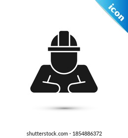 Icono del Generador de gris aislado en fondo blanco. Trabajador de la construcción.  Vector