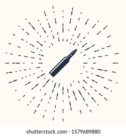 Grey Bullet icon isolated on beige background. Abstract circle random dots. Vector Illustration