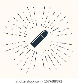 Grey Bullet icon isolated on beige background. Abstract circle random dots. Vector Illustration