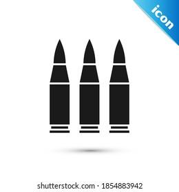 Icono de bala gris aislado en fondo blanco.  Vector