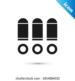 Icono de bala gris aislado en fondo blanco.  Vector
