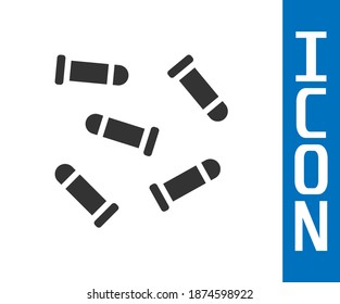 Icono de bala gris aislado en fondo blanco.  Vector