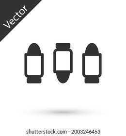 Icono de bala gris aislado en fondo blanco.  Vector