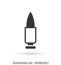 Icono de bala gris aislado en fondo blanco.  Vector
