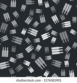 Grey Bullet icon isolated seamless pattern on black background.  Vector Illustration