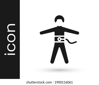 Grey Bungee jumping icon isolated on white background.  Vector Illustration