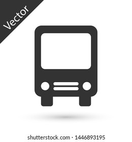 Grey Bus icon isolated on white background. Transportation concept. Bus tour transport sign. Tourism or public vehicle symbol.  Vector Illustration