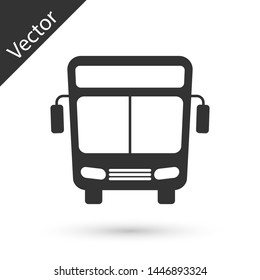 Grey Bus icon isolated on white background. Transportation concept. Bus tour transport sign. Tourism or public vehicle symbol.  Vector Illustration