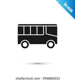 Grey Bus icon isolated on white background. Transportation concept. Bus tour transport sign. Tourism or public vehicle symbol.  Vector