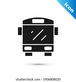 Icono de Autobús gris aislado en fondo blanco. Concepto de transporte. Cartel de transporte de la gira de autobuses. Símbolo de turismo o vehículo público.  Vector