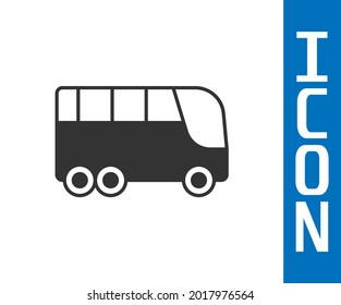 Grey Bus icon isolated on white background. Transportation concept. Bus tour transport. Tourism or public vehicle symbol.  Vector