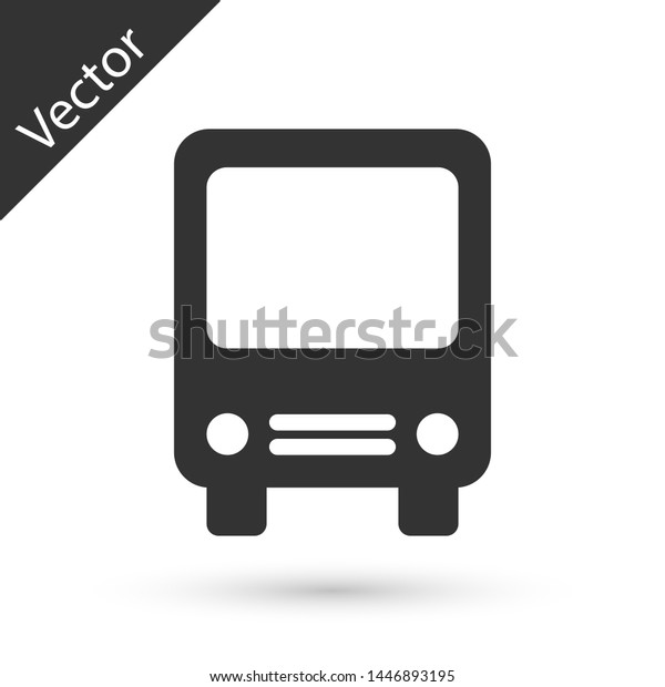 Grey Bus icon isolated on white background.
Transportation concept. Bus tour transport sign. Tourism or public
vehicle symbol.  Vector
Illustration