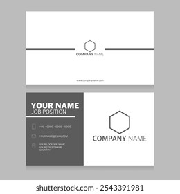 Grey Business card design template - Clean professional business card, visiting card template