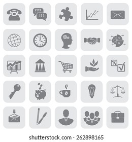 Grey business (finance) vector icon set 