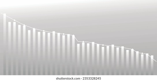 Grey business graph. vector illustration