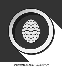 grey button with Easter egg and stylized shadow