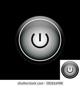 Grey button with power icon