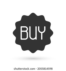 Grey Buy button icon isolated on white background.  Vector