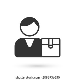 Grey Buyer icon isolated on white background.  Vector