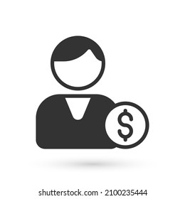 Grey Buyer icon isolated on white background.  Vector
