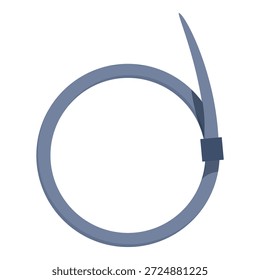 Brida de cable gris que forma un círculo cerrado, uniendo y organizando efectivamente cables o cables