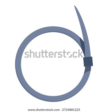 Grey cable tie forming a closed circle, effectively binding and organizing wires or cables