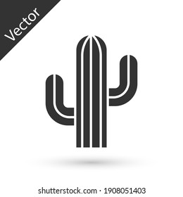 Grey Cactus icon isolated on white background. Vector.