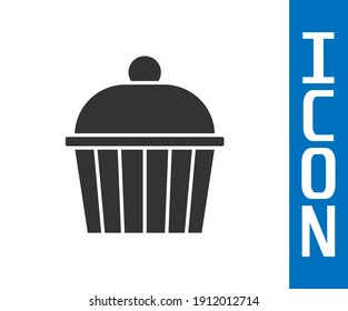 Grey Cake icon isolated on white background. Happy Birthday.  Vector