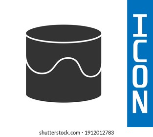 Grey Cake icon isolated on white background. Happy Birthday.  Vector