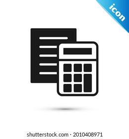 Grey Calculator icon isolated on white background. Accounting symbol. Business calculations mathematics education and finance.  Vector